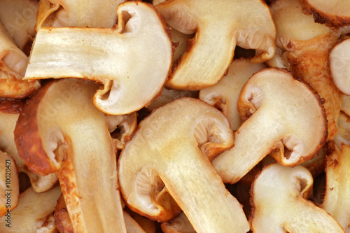 Sliced mushrooms.