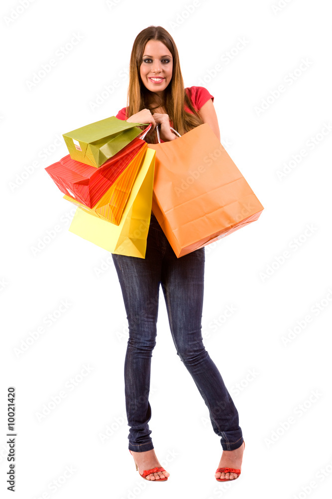 Beautiful shopping girl with bags