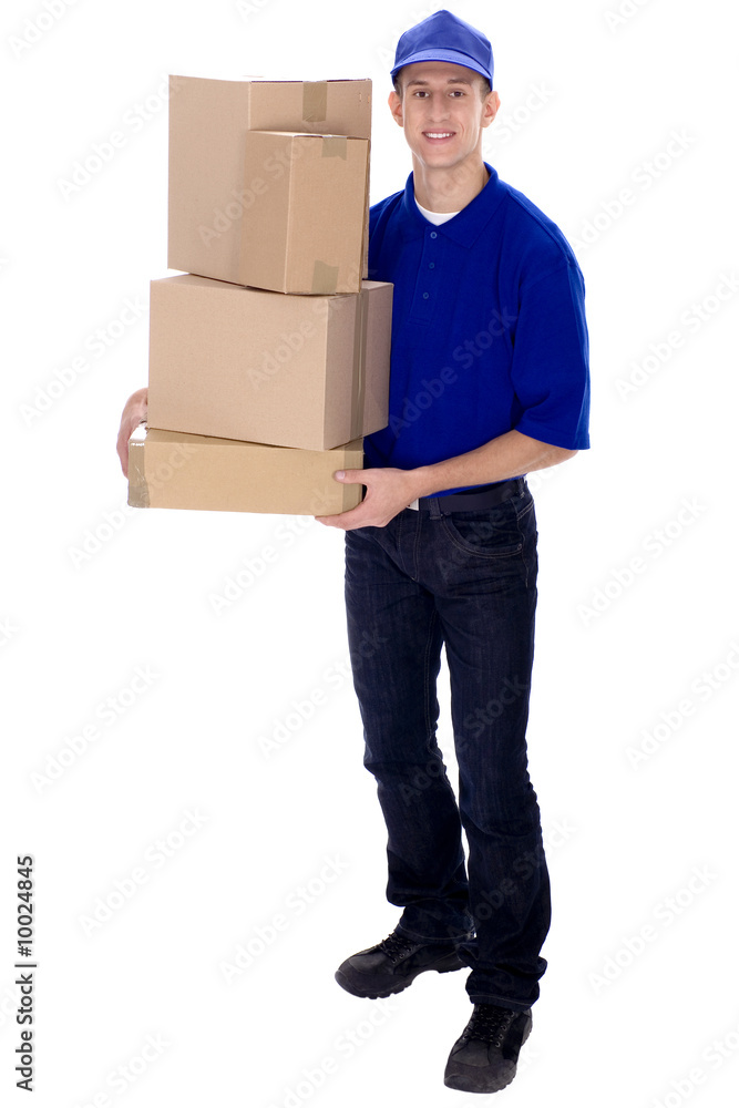 Delivery man carrying boxes Delivery man carrying boxes