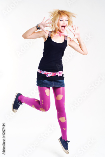 Jumping emo girl