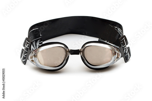 black goggles isolated  on white background (clipping path)