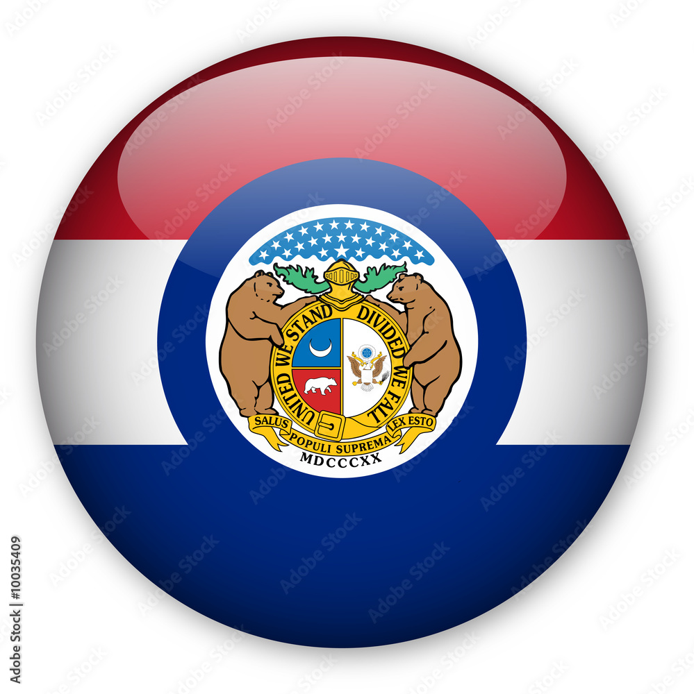 Obraz premium Missouri state flag button