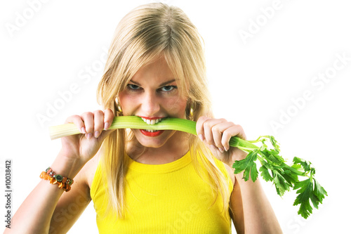 Aggressiver Genuss von Gemüse