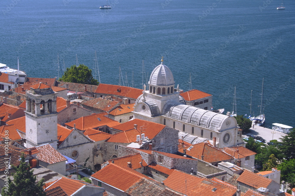 church with red roofs in Sibenik