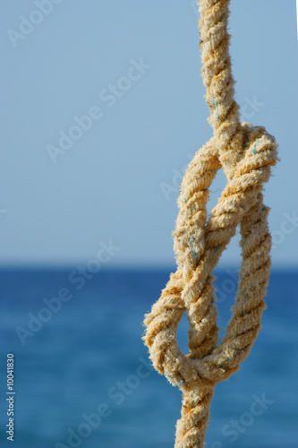 rope with a knot - sea background