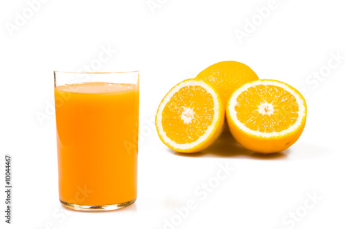 orange juice isolated on white..