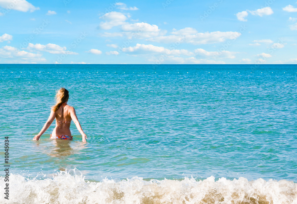 beautiful woman and sea beautiful woman and sea