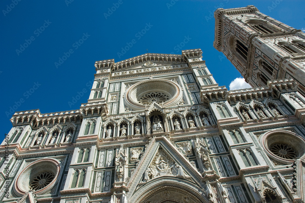 Close-up cathedral duomo bell tower Florence