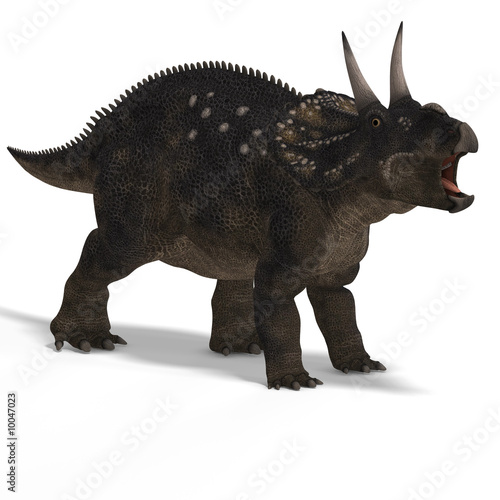 Dinosaur Diceratops With Clipping Path over white