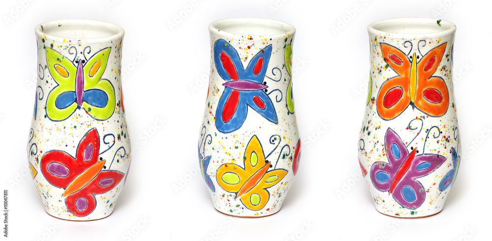 Ceramic painted vase industrial arts