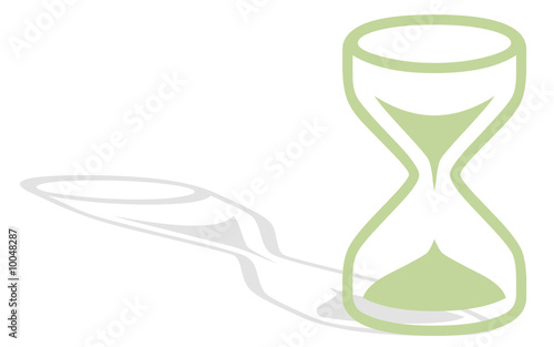 Sablier vert et son ombre