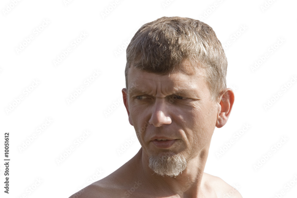 Obraz premium Mature man portrait - isolated on white