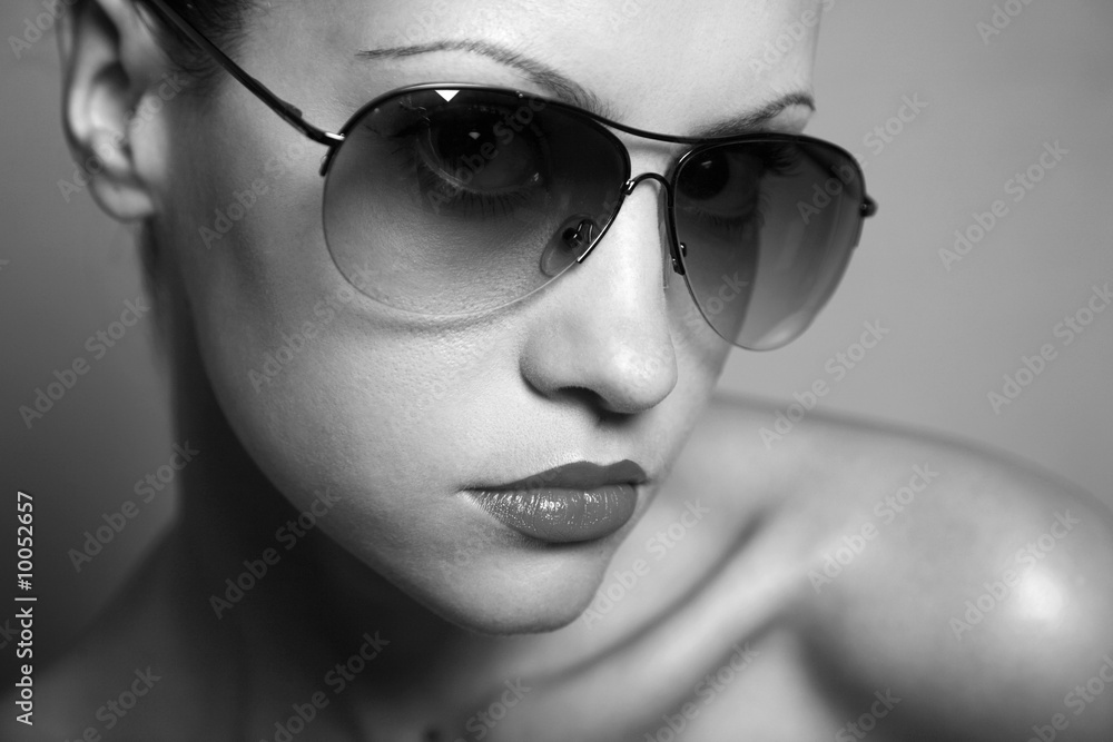 Fashion portrait of young pretty woman with glasses Fashion portrait of young pretty woman with glasses