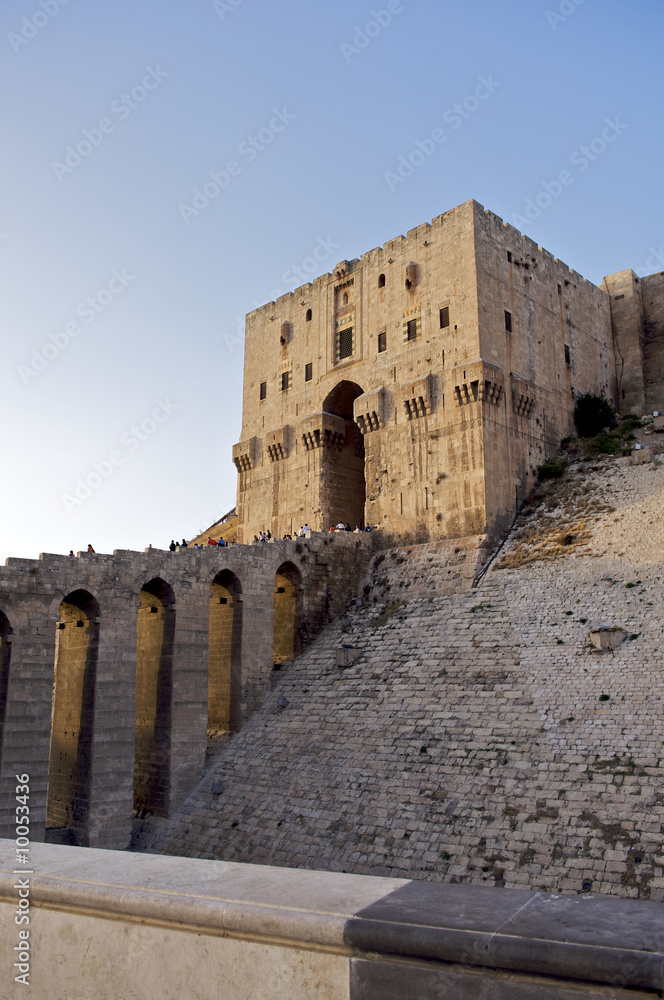 Citadelle Eingang in Aleppo, Syrien