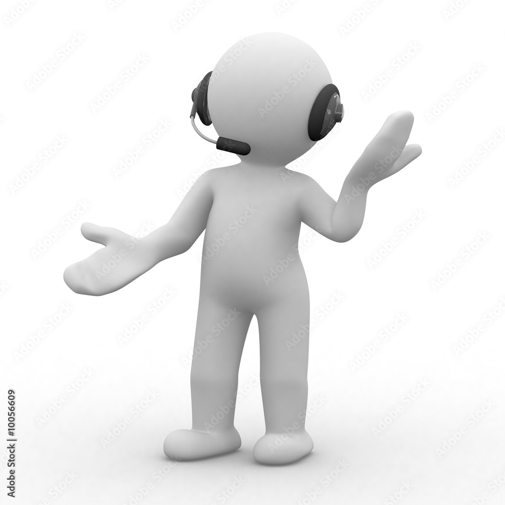 3d human talk with his headhpones 3d human talk with his headhpones