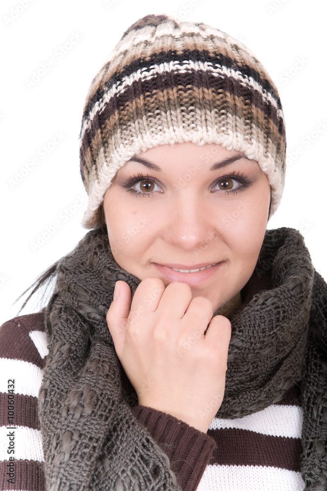 attractive brunette woman over white background attractive brunette woman over white background