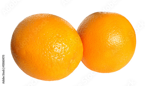 Ripe orange on a white background.