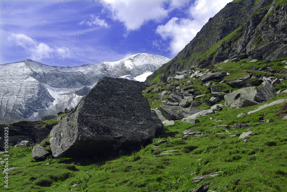 Beautiful Alpine landscape with mountains covered in snow Beautiful Alpine landscape with mountains covered in snow