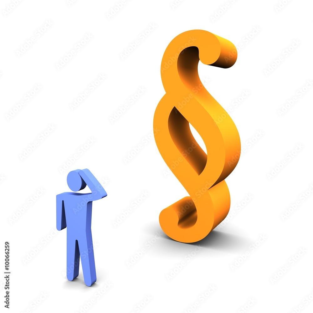 Person thinking about law. Conceptual 3d rendered illustration Person thinking about law. Conceptual 3d rendered illustration
