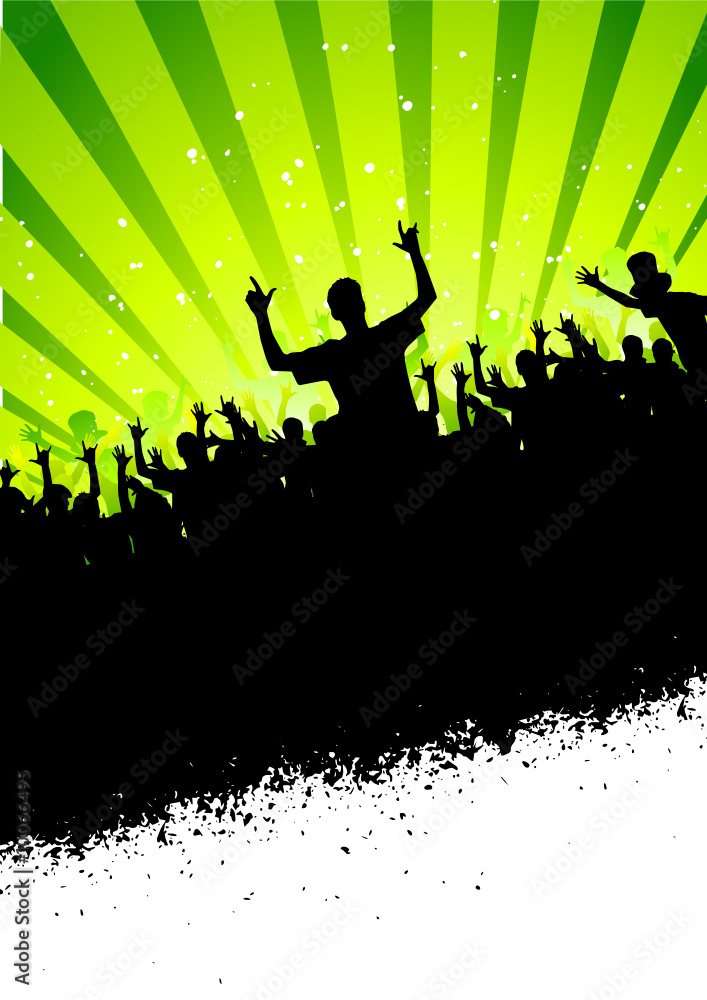 Empty board with crowd having fun Empty board with crowd having fun