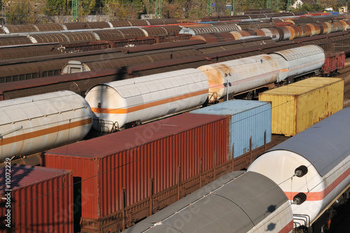 Cargo station on the railroad at Budapest (Hungary).
