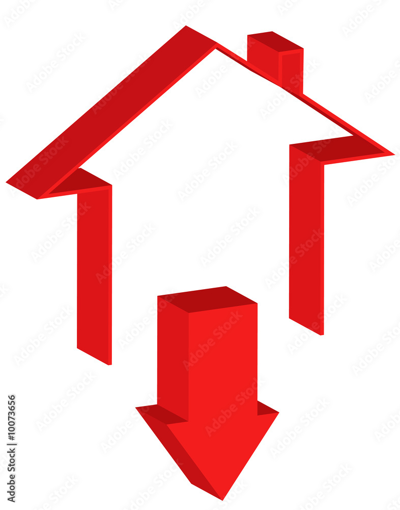 Icon representing the downtrend of the real estate market