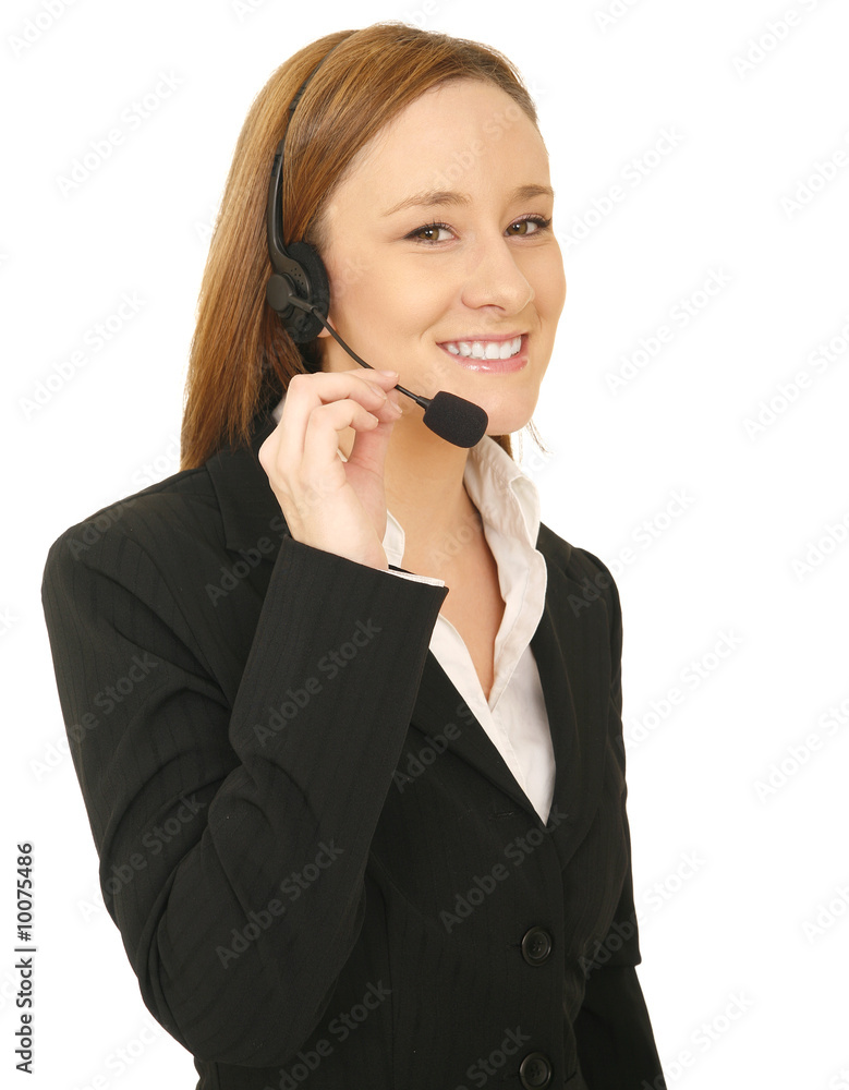 portrait of customer service with friendly expression portrait of customer service with friendly expression