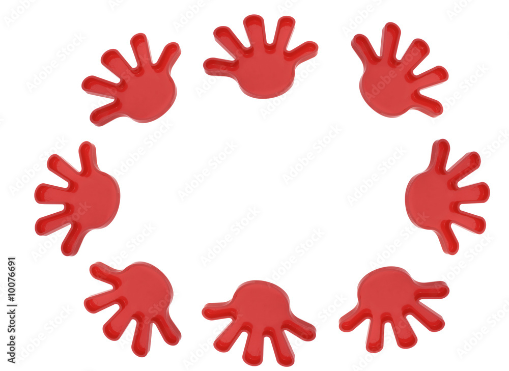 Pair of Plastic Toy Hands with Copy Space Pair of Plastic Toy Hands with Copy Space