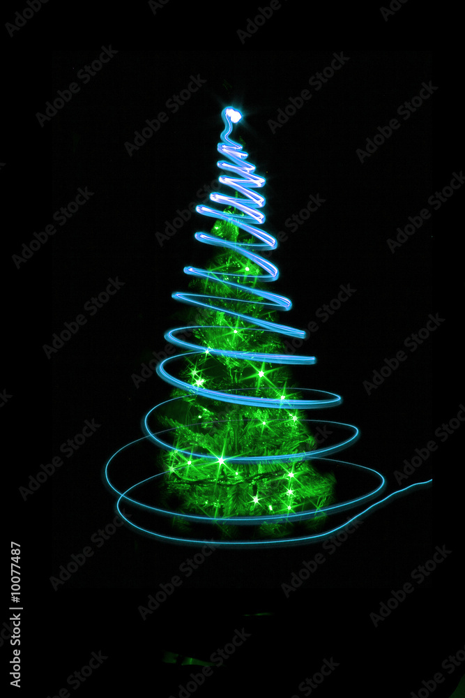 xmas tree (lights) on the black background xmas tree (lights) on the black background