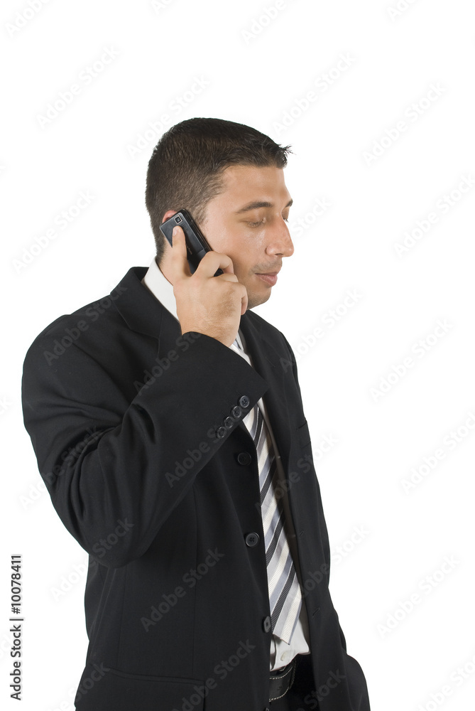 Business man talking on mobile phone Business man talking on mobile phone