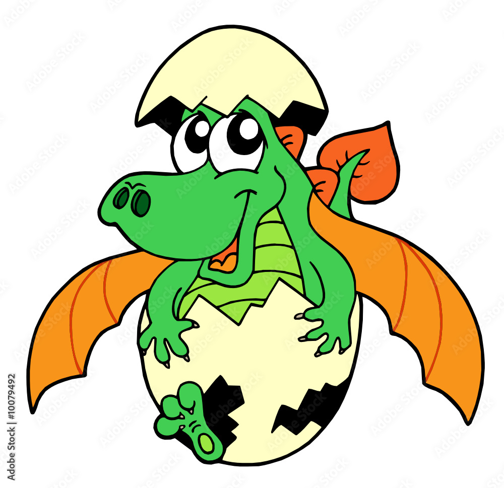 Obraz premium Cute dragon in egg