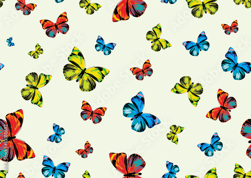 many funky butterflies of different colors