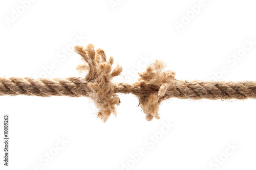 torn rope isolated on white