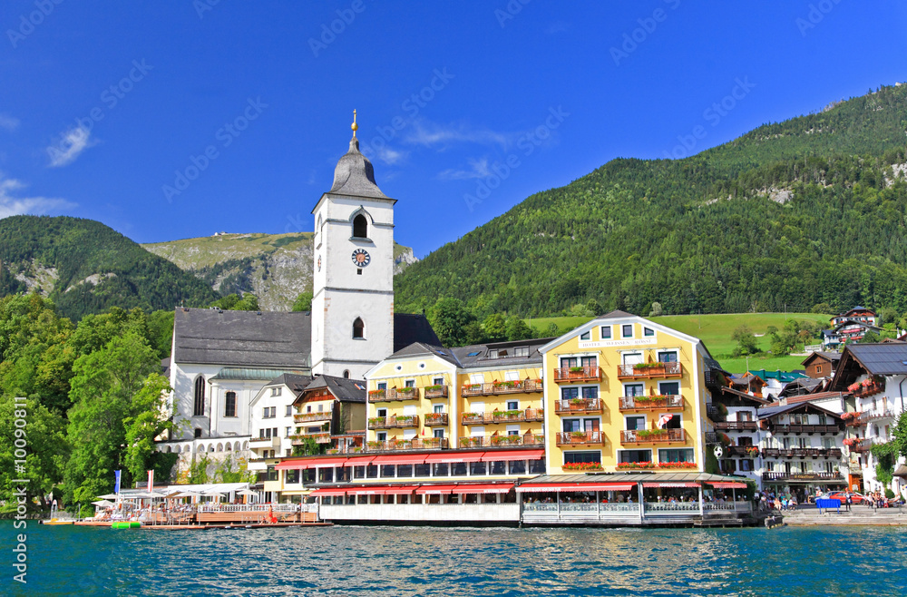 The beautiful St. Wolfgang in Lake district near Salzburg