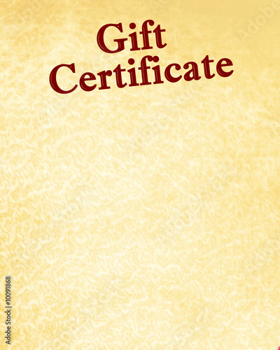 gift certificate with some stains on it