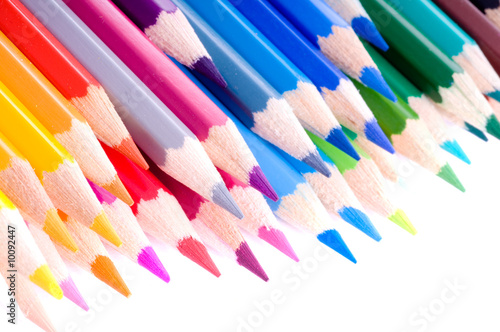 multi color pencil. on white