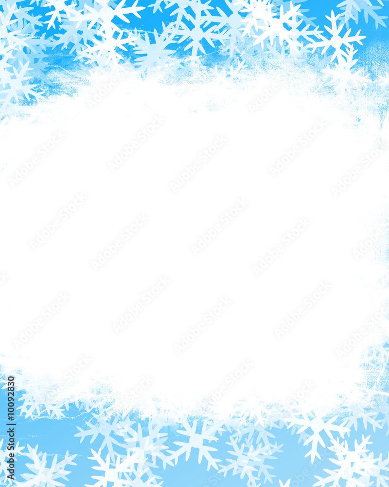 snow flakes on a soft blue background