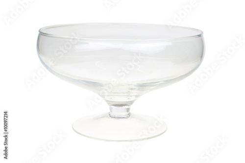 Glass bowl isolated on white background with clipping path