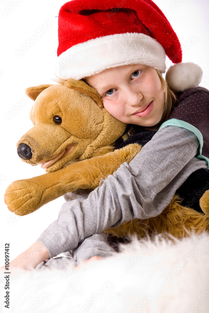 Fototapeta premium Happy blond girl and her christmas thoughts