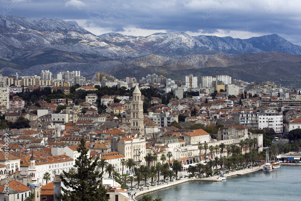 Panorama of Split seeing from the hill