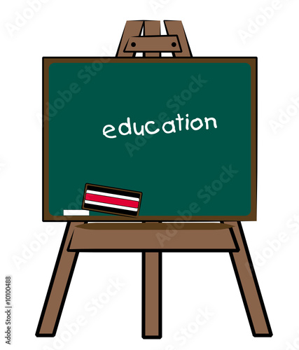 chalkboard easel with education written on the board