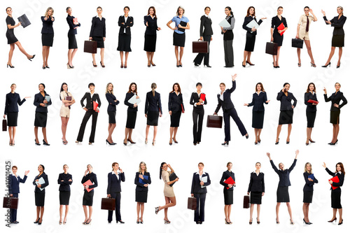 Smiling business women. Isolated over white background.