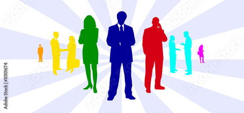 Silhouettes of business people