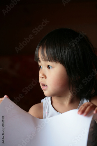 Portrait of Chinese girl shot indoor in natural light.