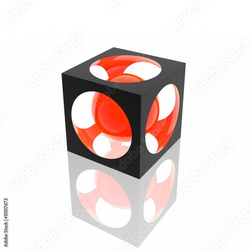abstract symbol (red and bl...
