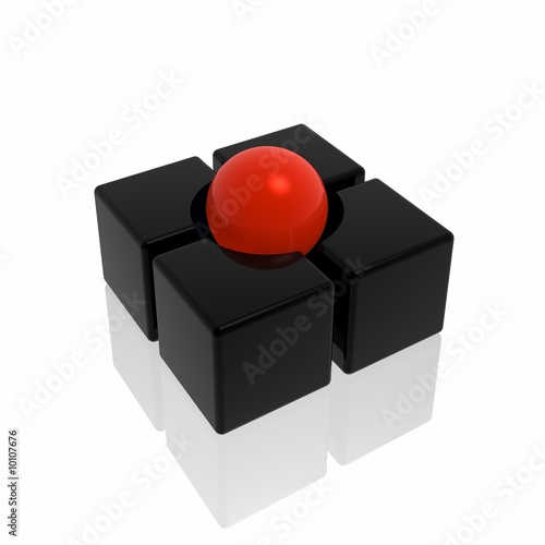 abstract symbol (red and bl...