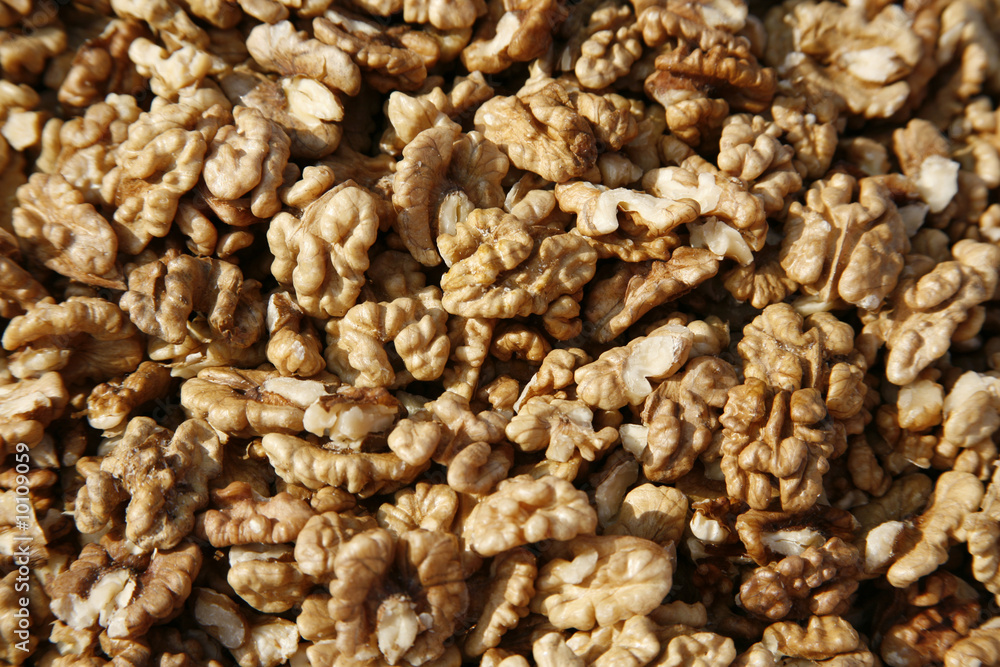 Walnut background display on local market in Europe Walnut background display on local market in Europe