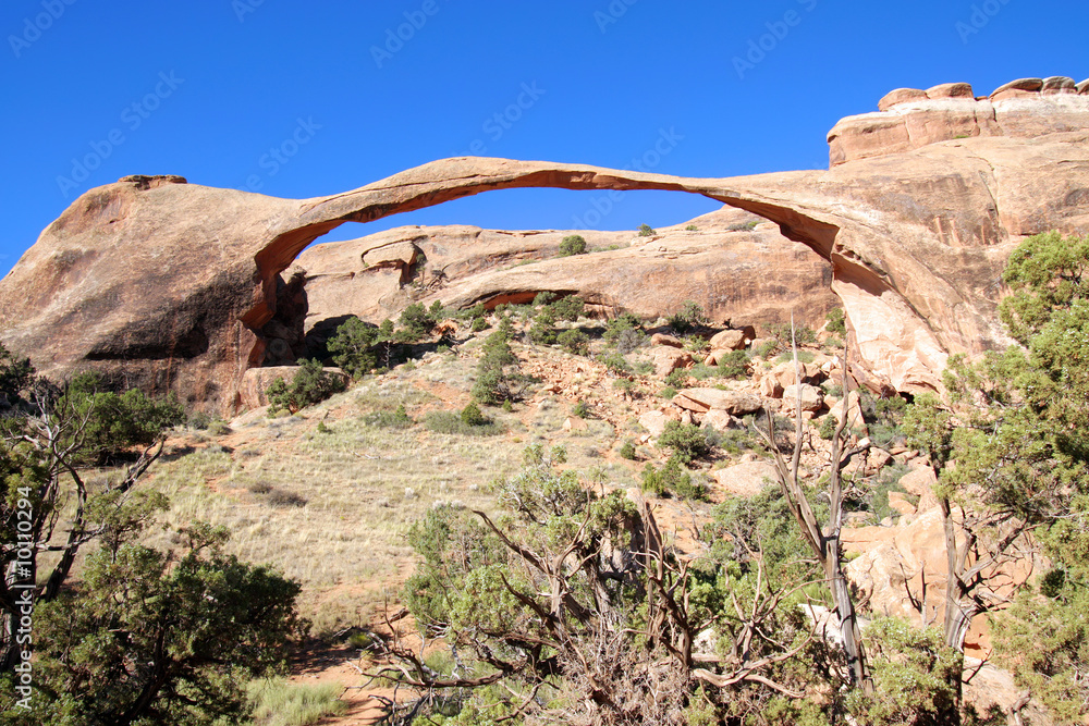 Landscape Arch in Arches National Park near Moab, Utah.