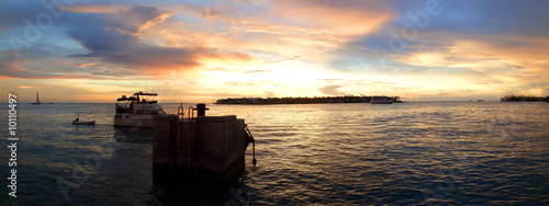 Panoramic sunset in Key West, Florida Keys