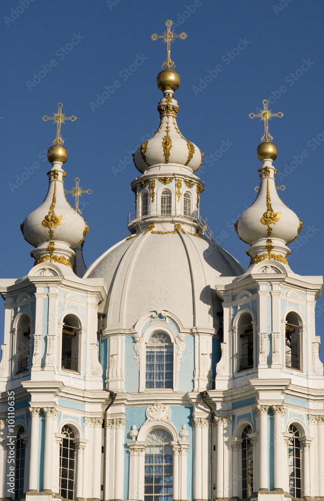 temple with three domes in St. Petersburg